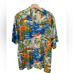 Tommy Bahama Hula Girl Hawaiian Silk Shirt XL